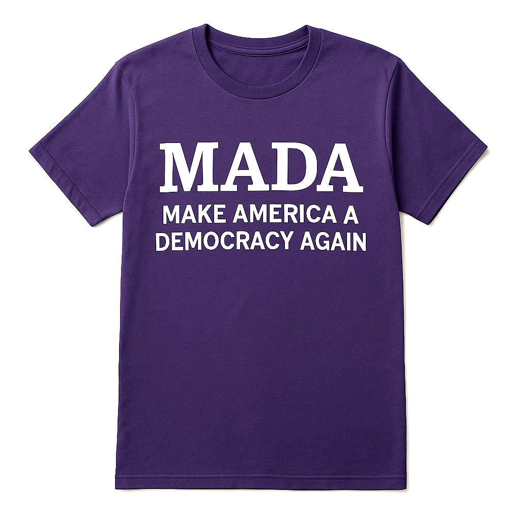 Nonpartisan t-shirt defending American democracy